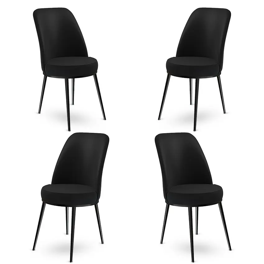 Sada jídelních židlí Dexa Black and Black, 4 ks, 4 ks