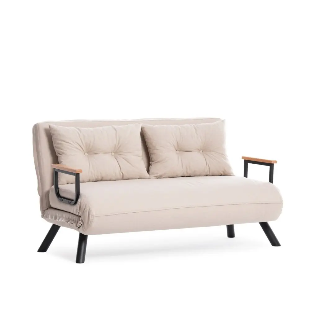 Hanah Home Dvoumístná rozkládací pohovka Seater Sando krémová II