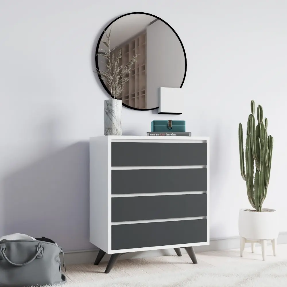 Komoda Suvera - White, Anthracite