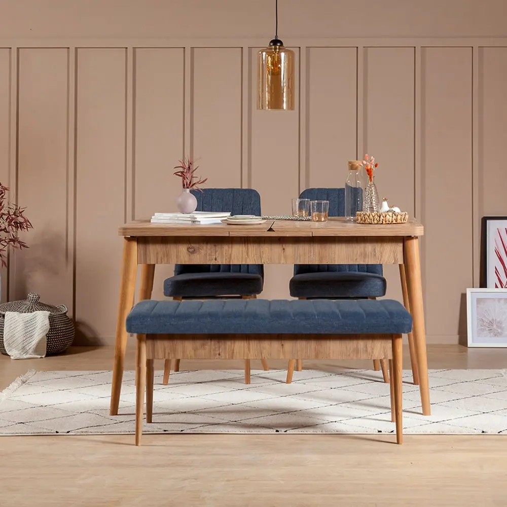 Jídelní set s rozkládacím stolem a židlemi (4 kusy) Vina 1048 - Dark Blue, Atlantic