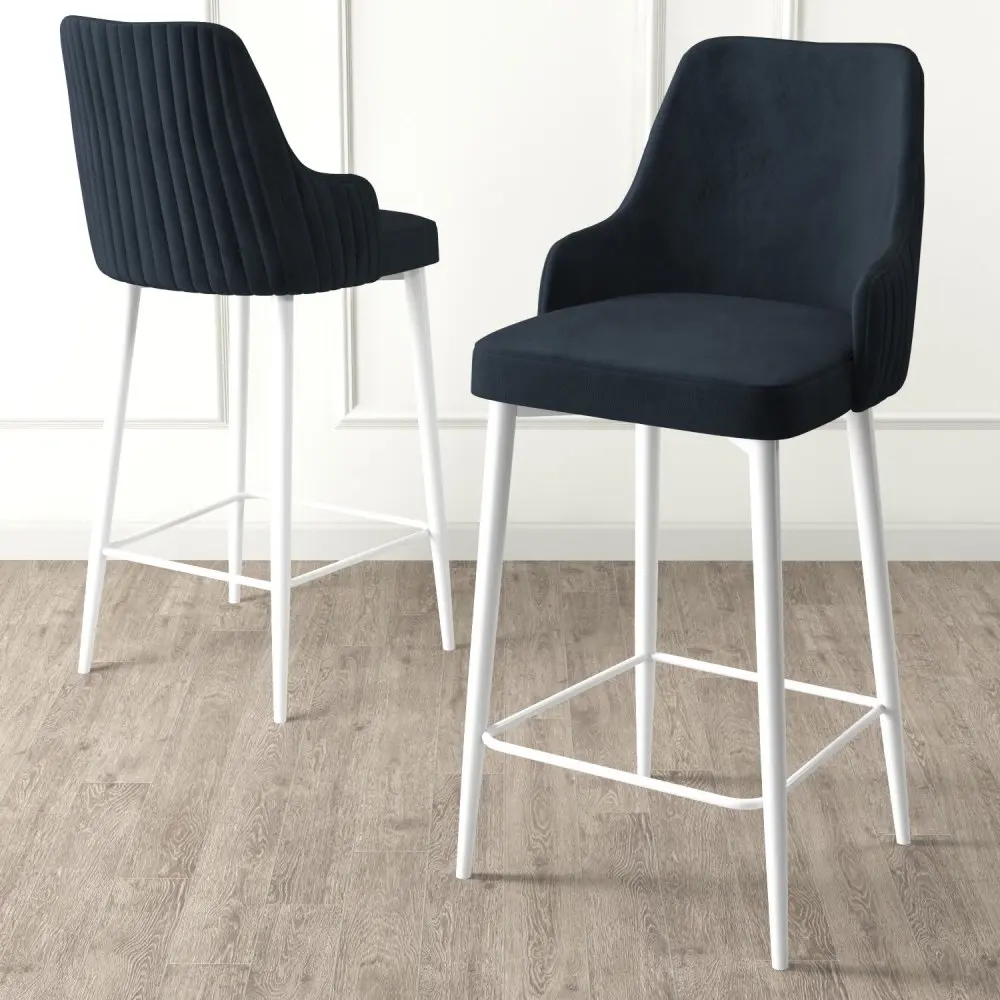 Bar Stool Set (4 Pieces) Enox - Anthracite, White