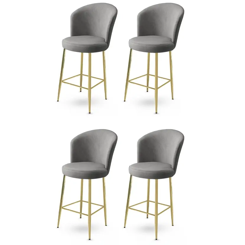 Sada barových židlí Alte Grey and Gold, 4 ks, 4 ks