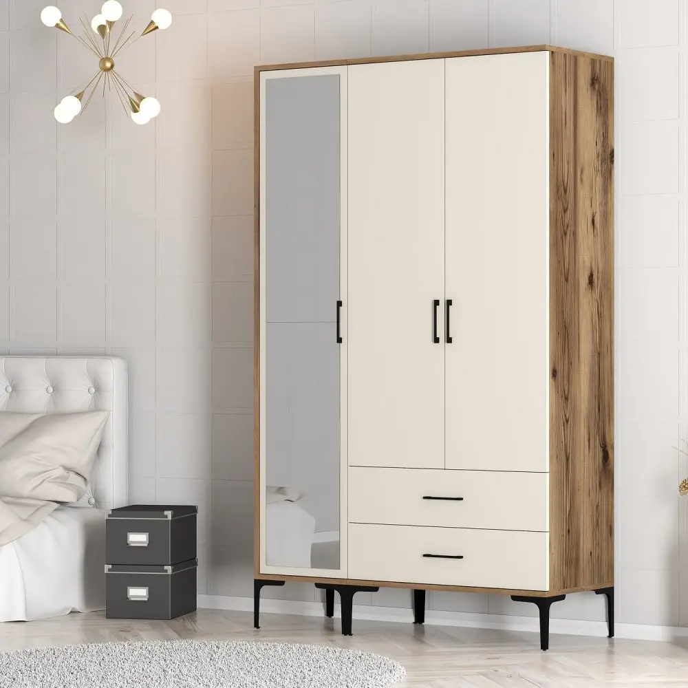 Šatní skříň Kumsal RT - Walnut, Cream