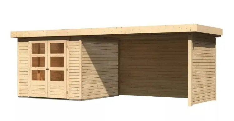 Dřevěný zahradní domek ASKOLA 3,5 s přístavkem 280 Lanitplast