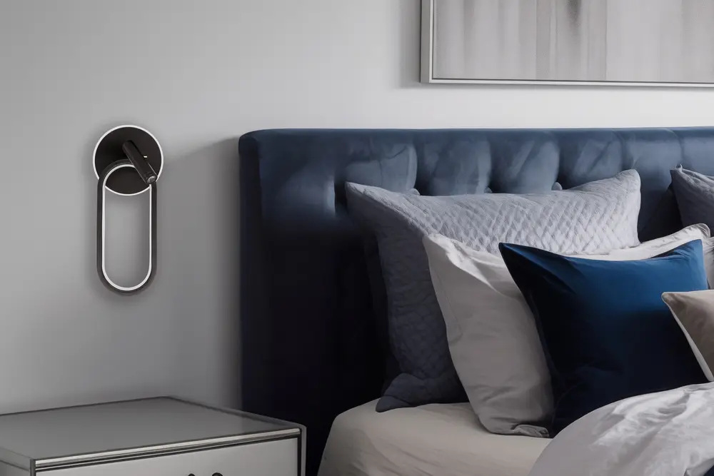 Nástěnná lampa MONET oválná černá 13W LED 3000K, 4000K, 6000K bílé stínidlo