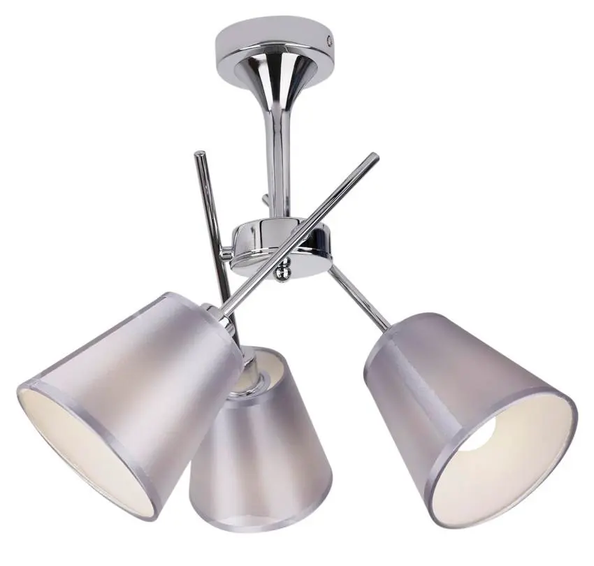 Chromová stropní lampa s látkovým stínidlem 3x40W Vox