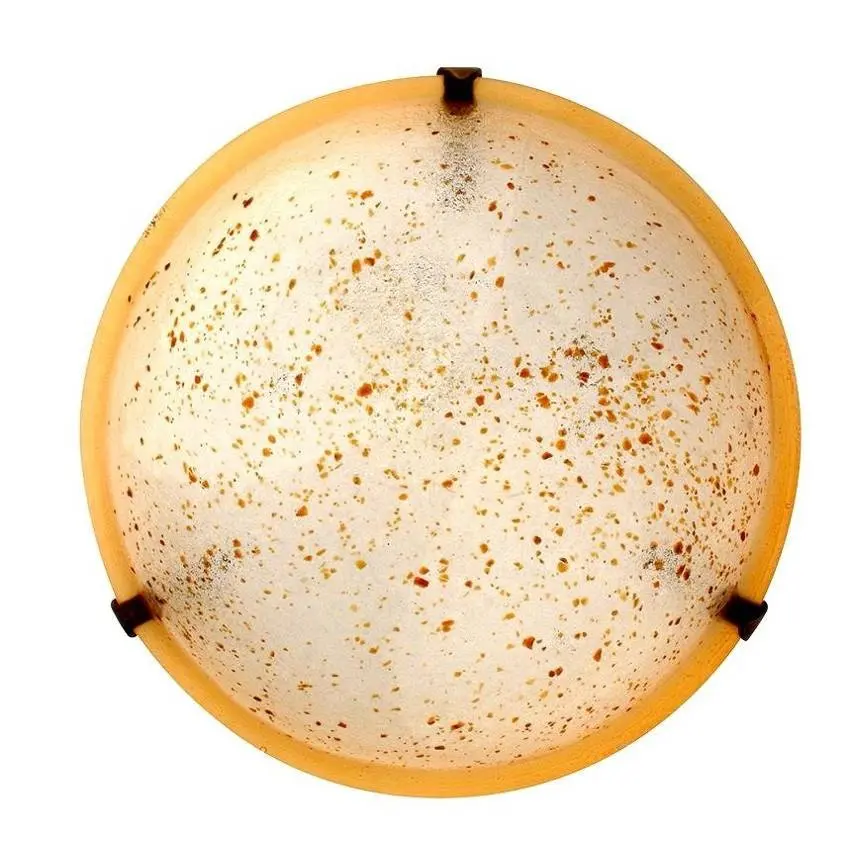 Skleněná stropní lampa kulatá žlutá tečka 30cm Granilia