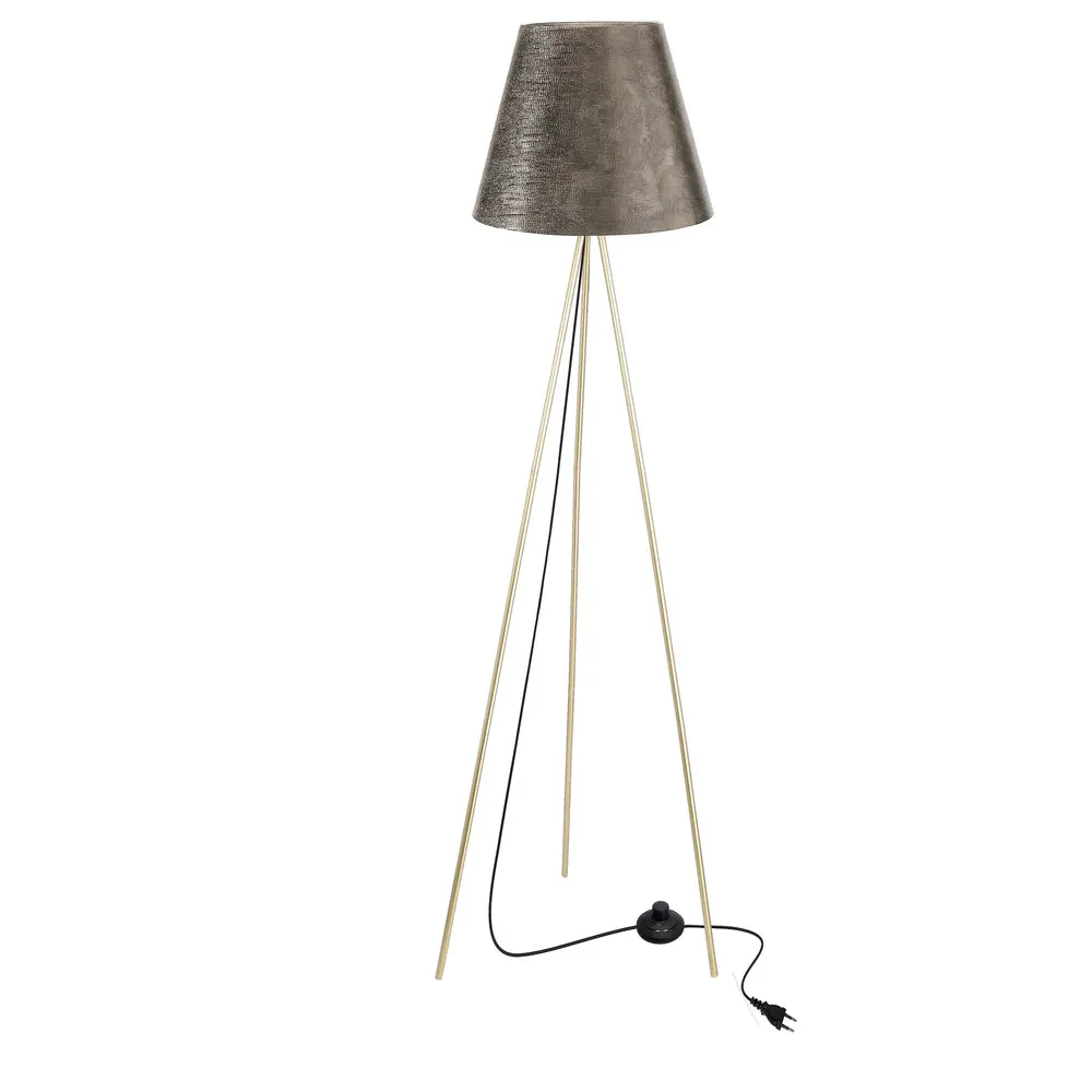 Stojací lampa PLATINO zlatá 1x40W E27 zlaté stínidlo