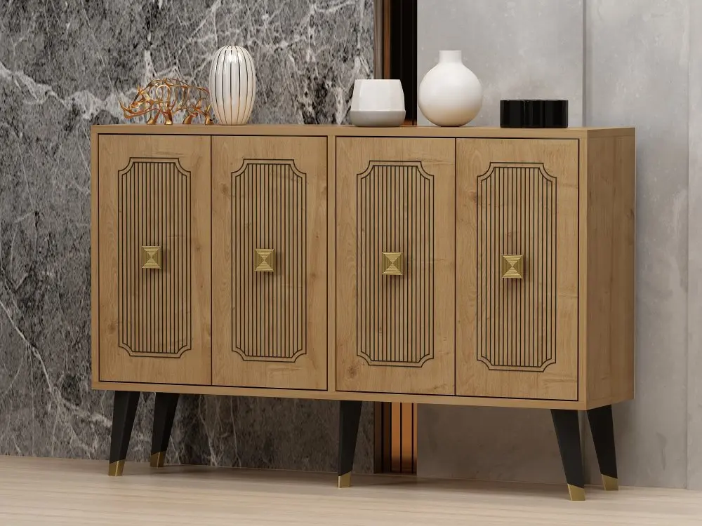 Konzolový stolek Desarı - Sapphire Oak, Gold