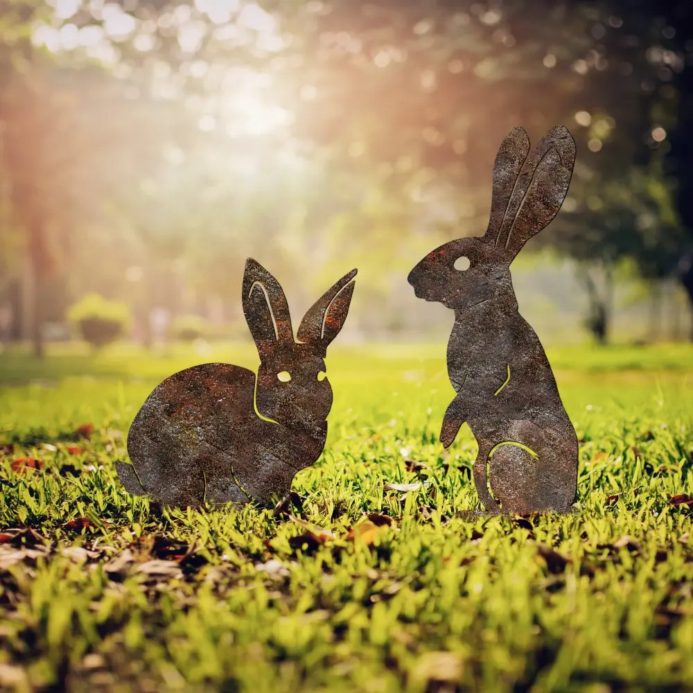 Decorative Garden Object Set (2 Pieces) Rabbits -A 01