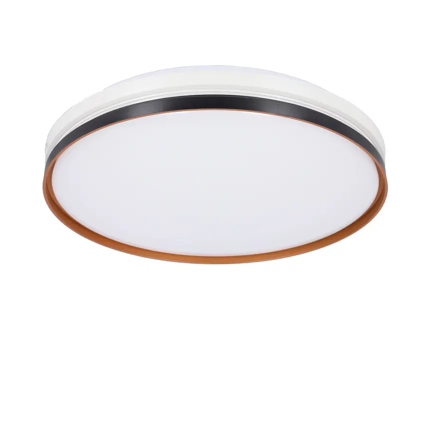 Stropní lampa Montana, černá+bílá+zlatá, 24W LED, 40cm, bílé stínidlo