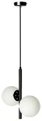 Závěsná lampa Duo černá 2x15W E14 bílé stínidlo
