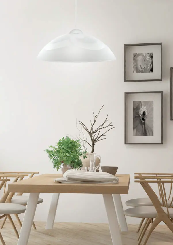 Závěsná lampa bílá skleněná 30cm Monti