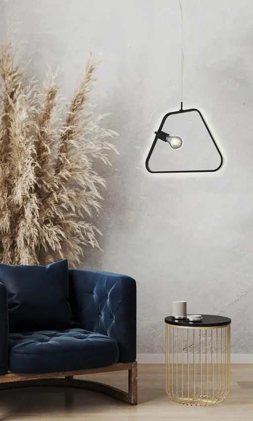Černá LED závěsná lampa Ikaria na laně