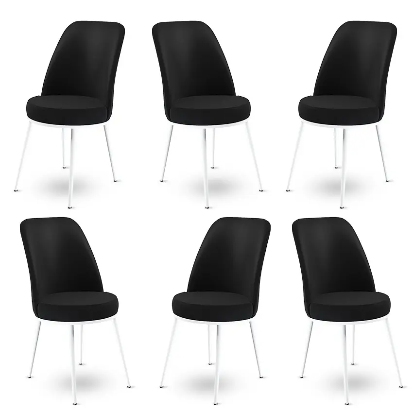 Sada židlí (6 kusů) Dexa - Black, White
