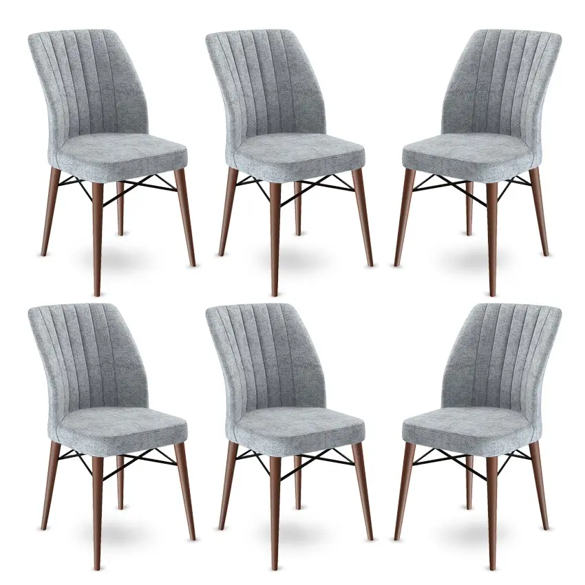 Sada židlí (6 kusů) Flex - Grey, Brown