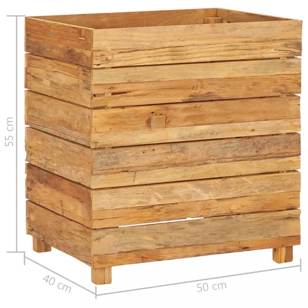 vidaXL Vyvýšený záhon 50 x 40 x 55 cm recyklované teakové dřevo a ocel - 11461.47424