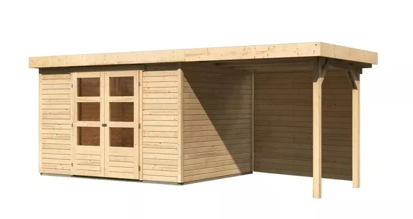 Dřevěný zahradní domek ASKOLA 5 s přístavkem 240 Lanitplast