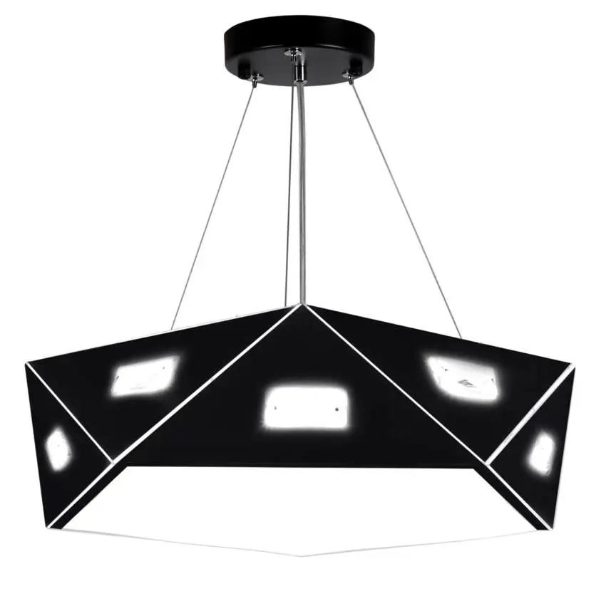 Černá pětiúhelníková závěsná lampa, nastavitelná LED 24W Nemesis