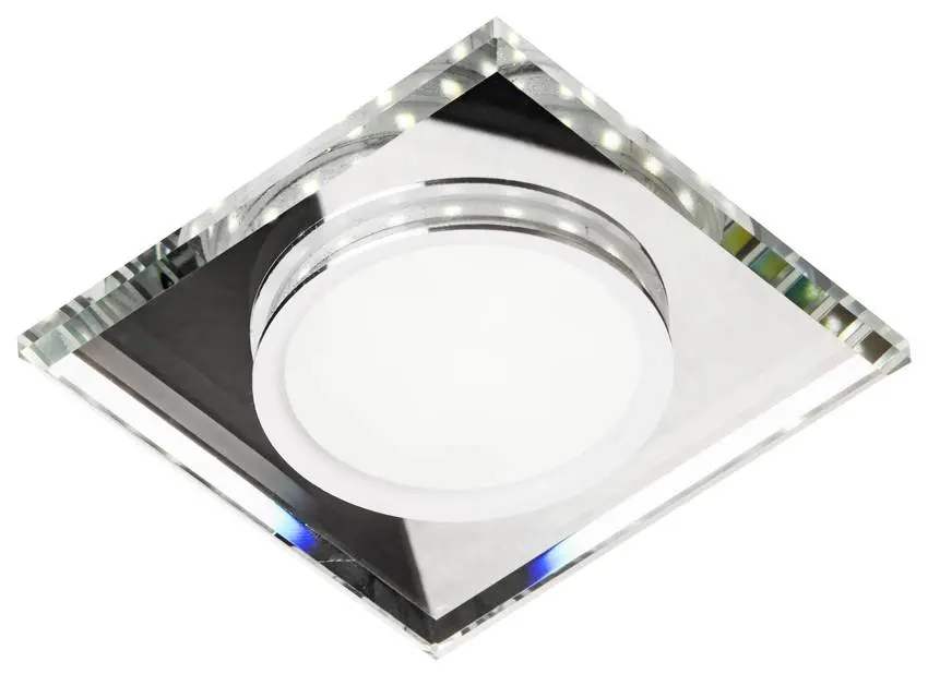 Stropní svítidlo chrom/bílé čtvercové LED SSP-22