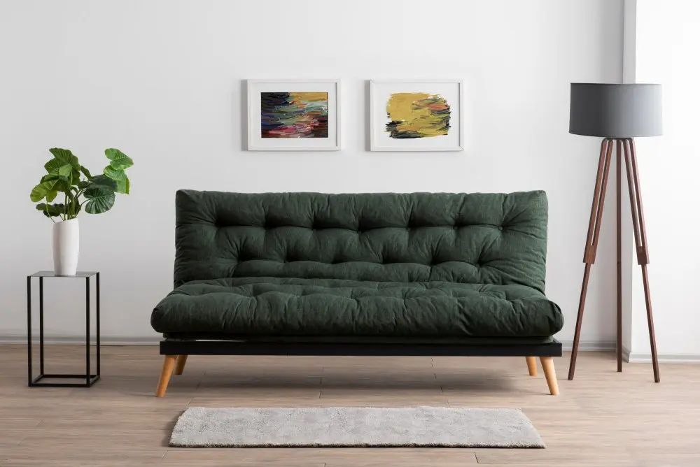 Trojmístná rozkládací pohovka Saki - Green