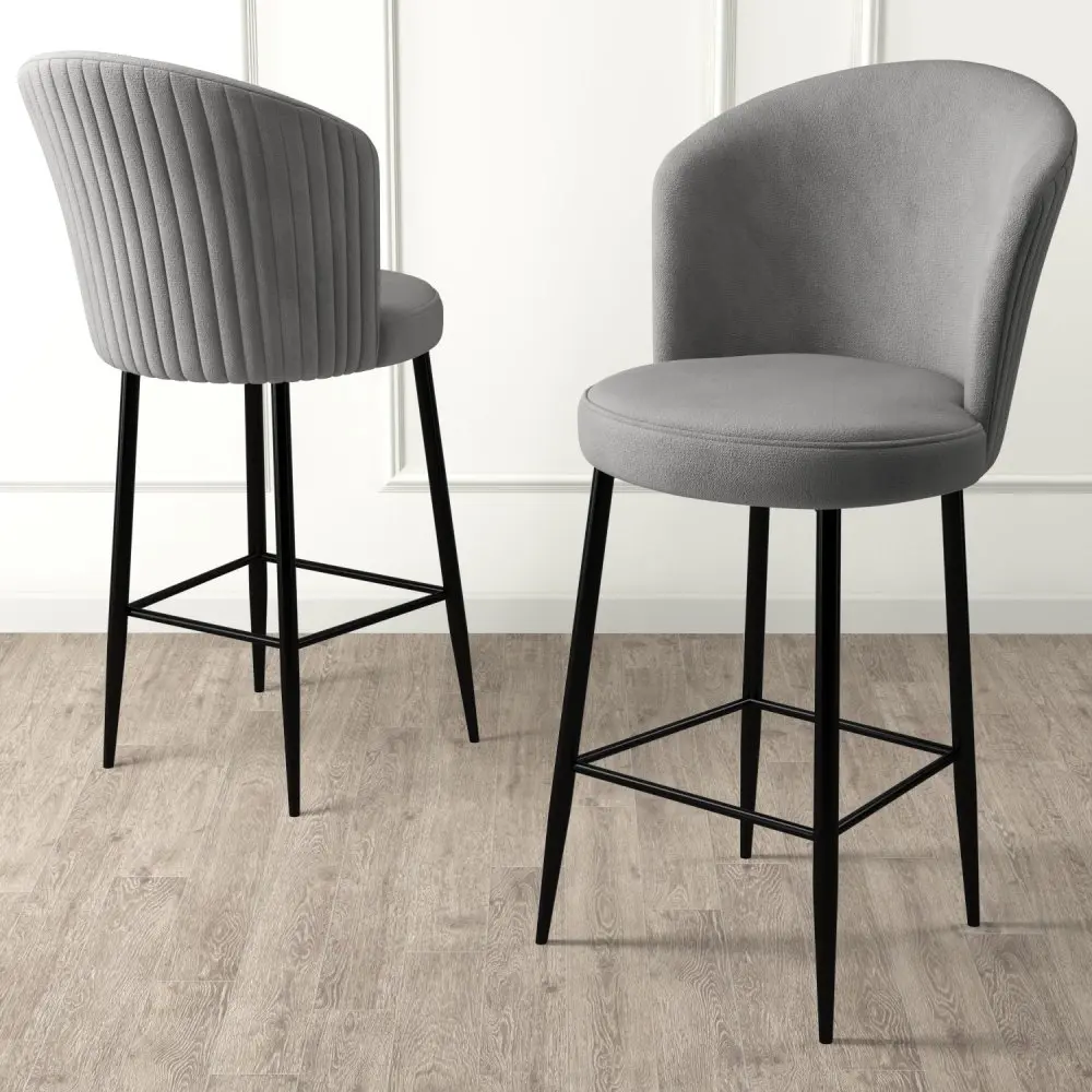 Bar Stool Set (6 Pieces) Alte - Grey, Black