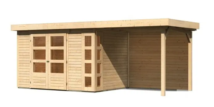 Dřevěný zahradní domek KERKO 4 s přístavkem 240 Lanitplast