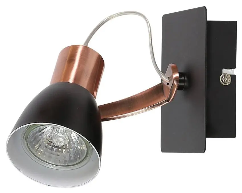Nástěnná lampa 1X50W GU10 černá a měděná Markus