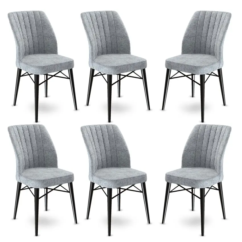 Sada židlí (6 kusů) Flex - Grey, Black