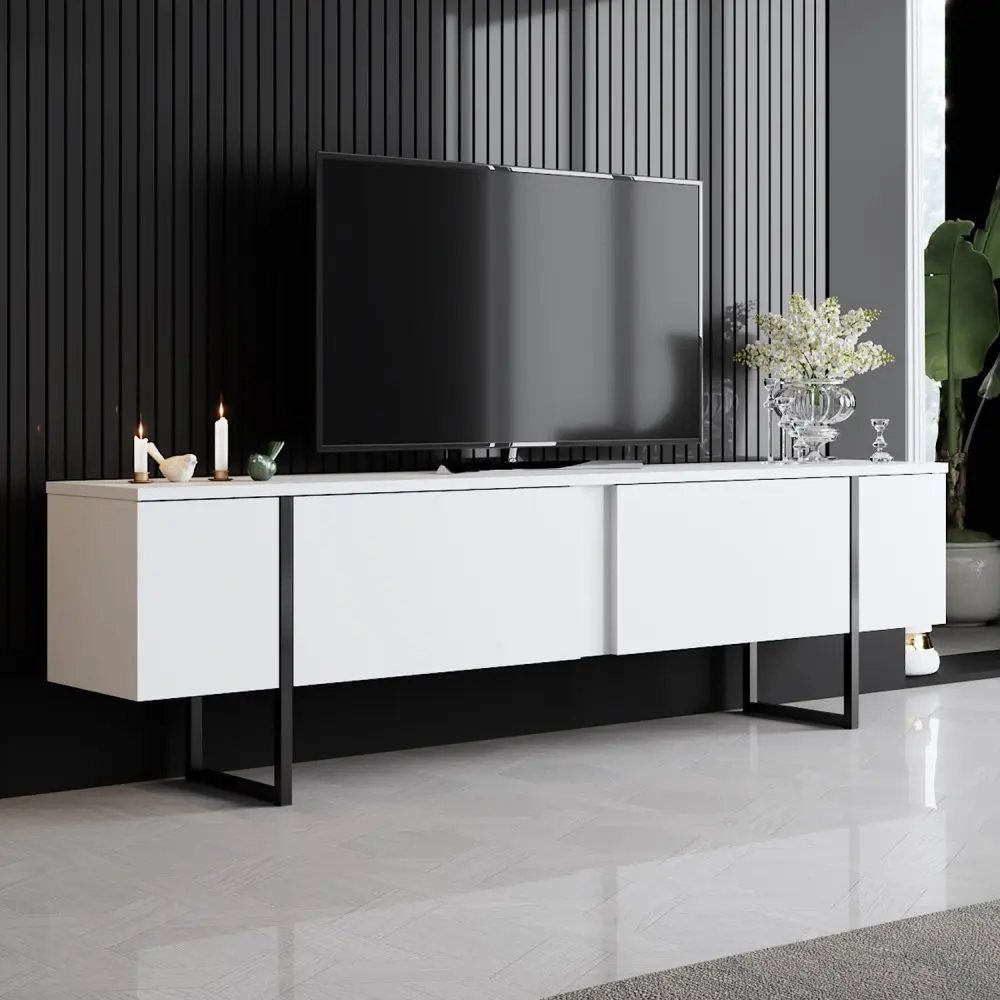 TV stolek Luxe - White, Black