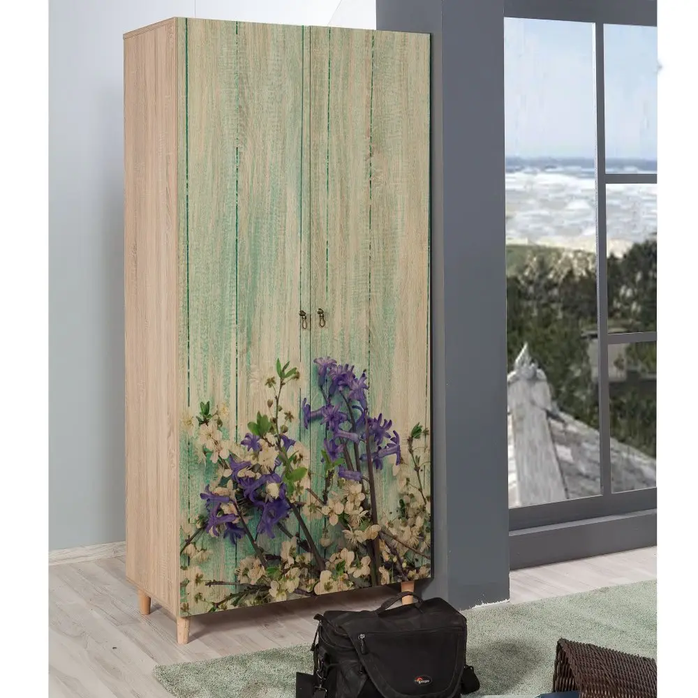 Kalune Design Šatní skříň Stil 90 cm dub sonoma/zelená