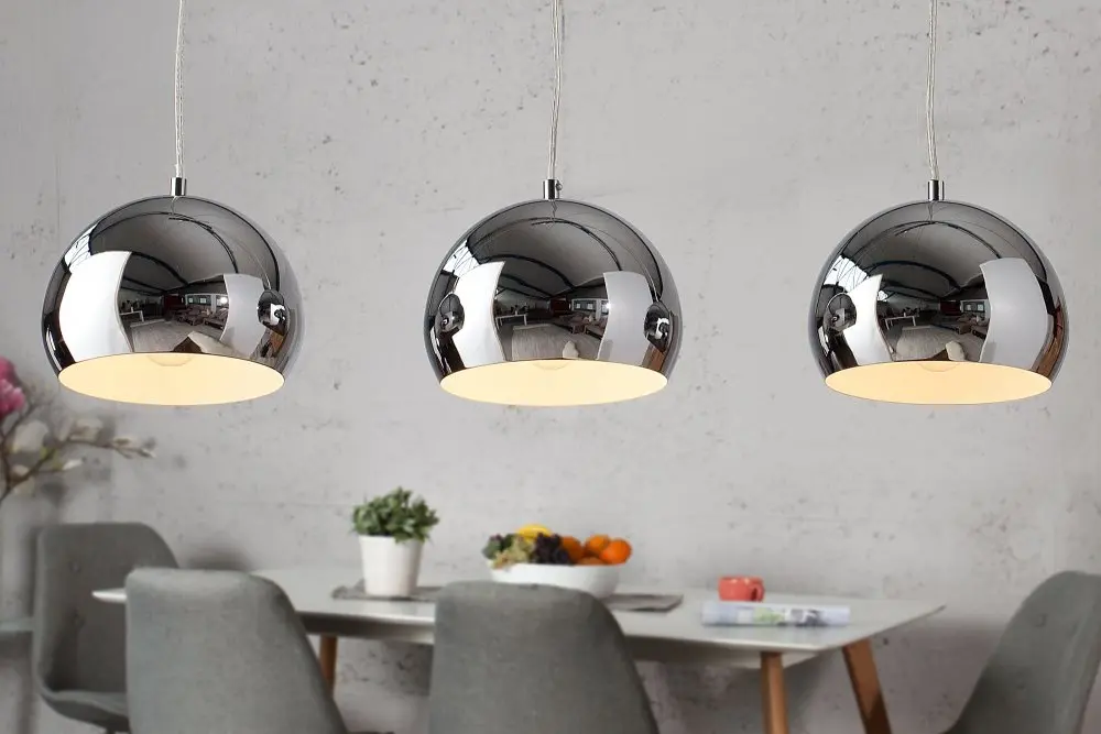 Estila Moderní designové závěsné svítidlo Chromagon chromové