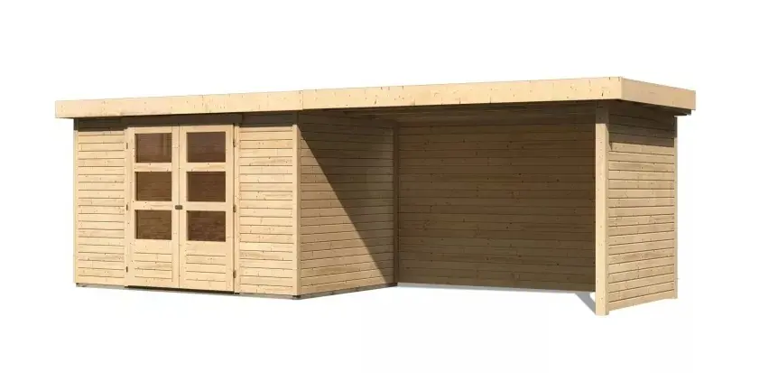 Dřevěný zahradní domek ASKOLA 4 s přístavkem 280 Lanitplast