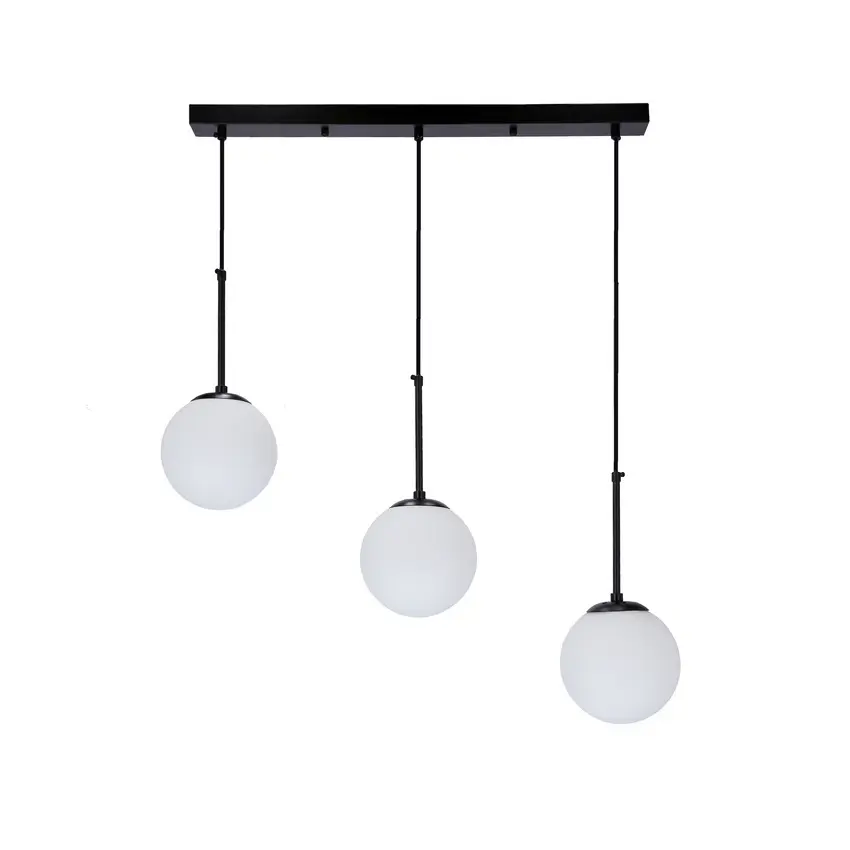 Závěsná lampa Pompei černá 3X40W E27 bílé stínidlo