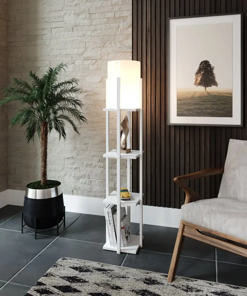Opviq Stojací lampa Nora I bílá