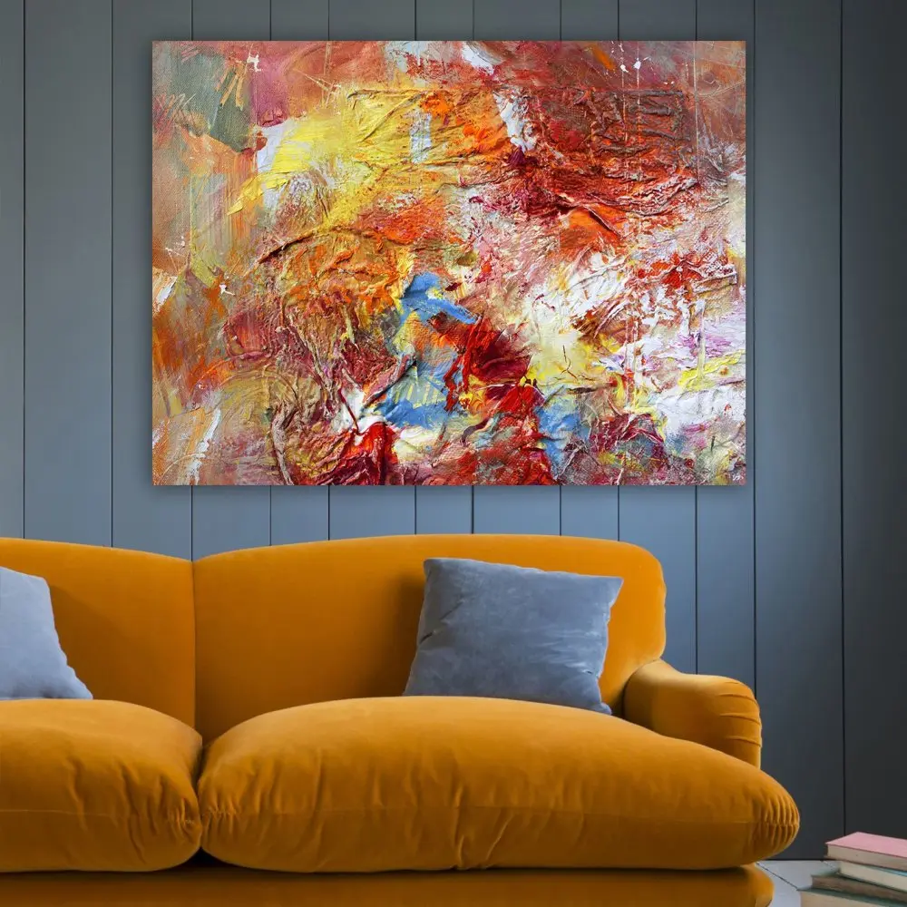 Wallity Obraz na plátně Červená a žlutá abstrakce
