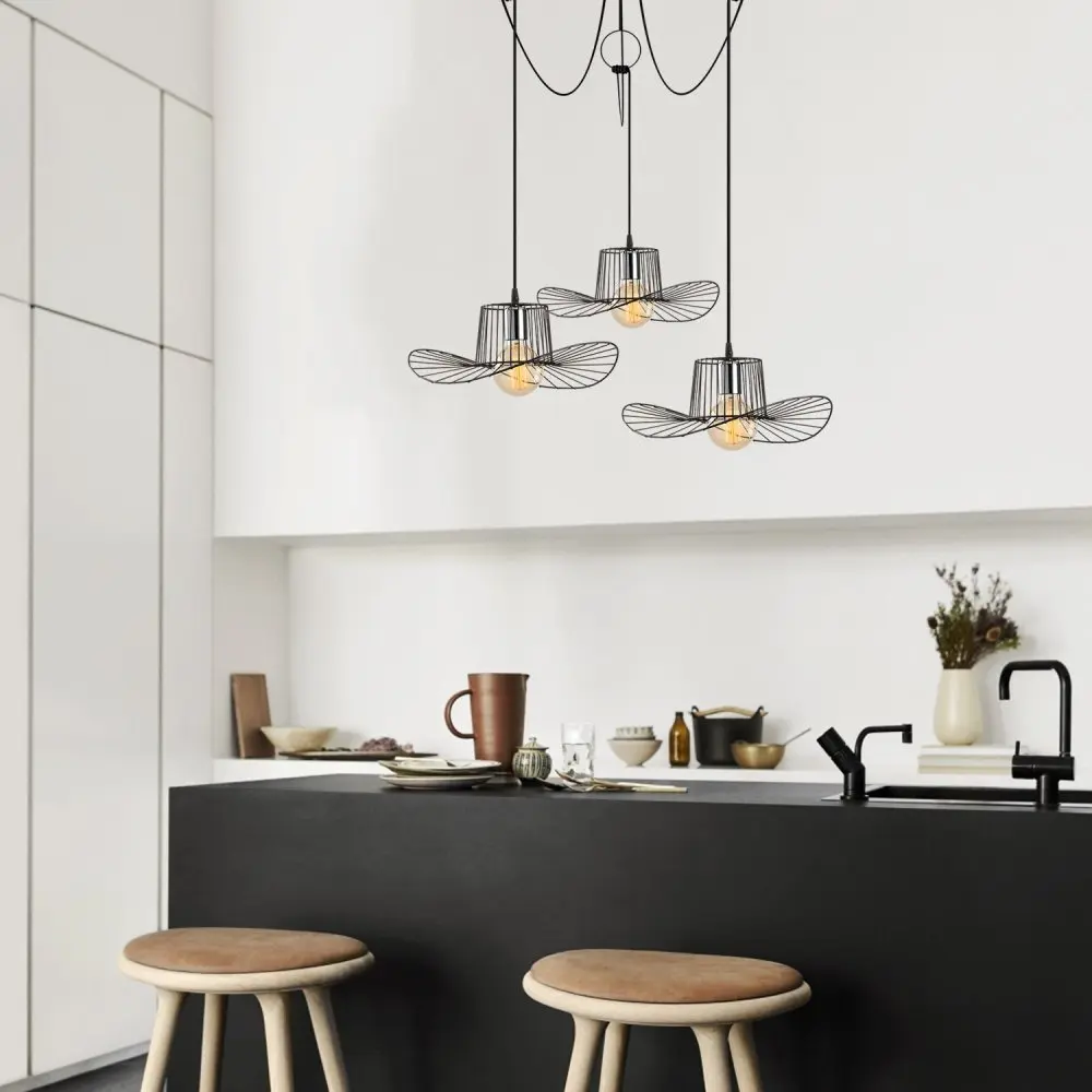 Černé závěsné svítidlo s kovovým stínidlem ø 78 cm Tel – Opviq lights