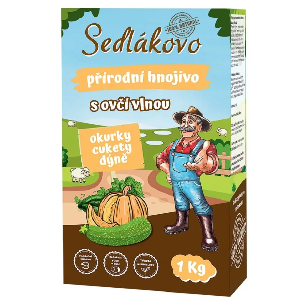 Sedlákovo hnojivo s ovčí vlnou na okurky, cukety a dýně 1 kg