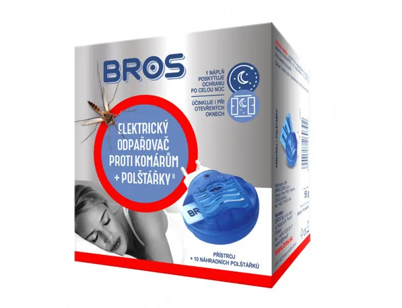 Bros Elektrický odpařovač proti komárům + 10 polštářků