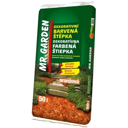 MR.GARDEN Dekorativní barevná mulčovací kůra oranžová 50 l