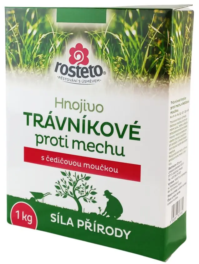 Hnojivo Rosteto Trávník proti mechu 1kg -  s čedičovou moučkou