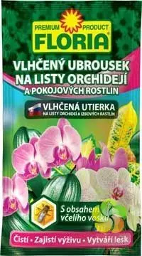 AGRO CS FLORIA Vlhčené ubrousky na listy orchidejí a pokojových rostlin 1 ks - 6 g