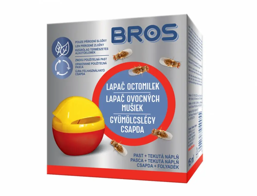 BROS Lapač octomilek 1ks +náplň