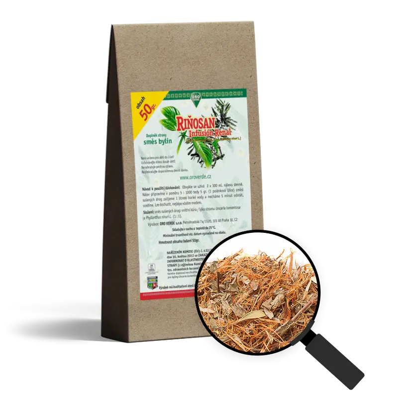 RIŇOSAN (VILCACORA + CHANCA PIEDRA) 50 g, směs sušených bylin