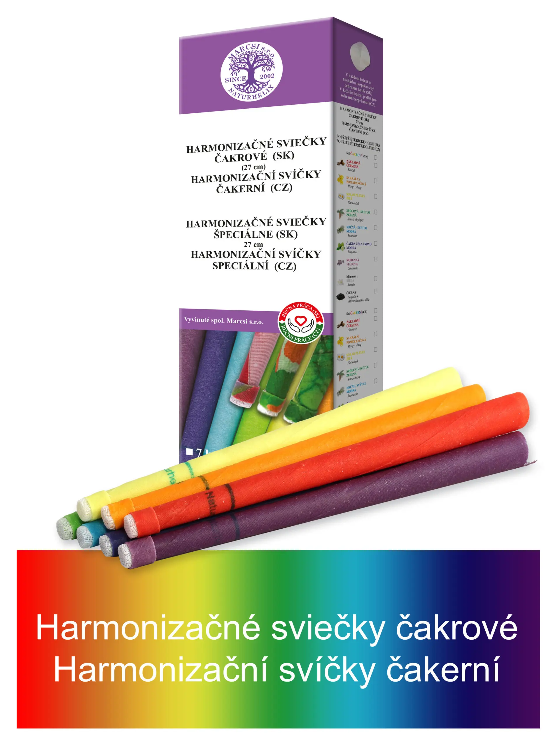 NaturheliX® Čakrové svíčky (set 7 ks)