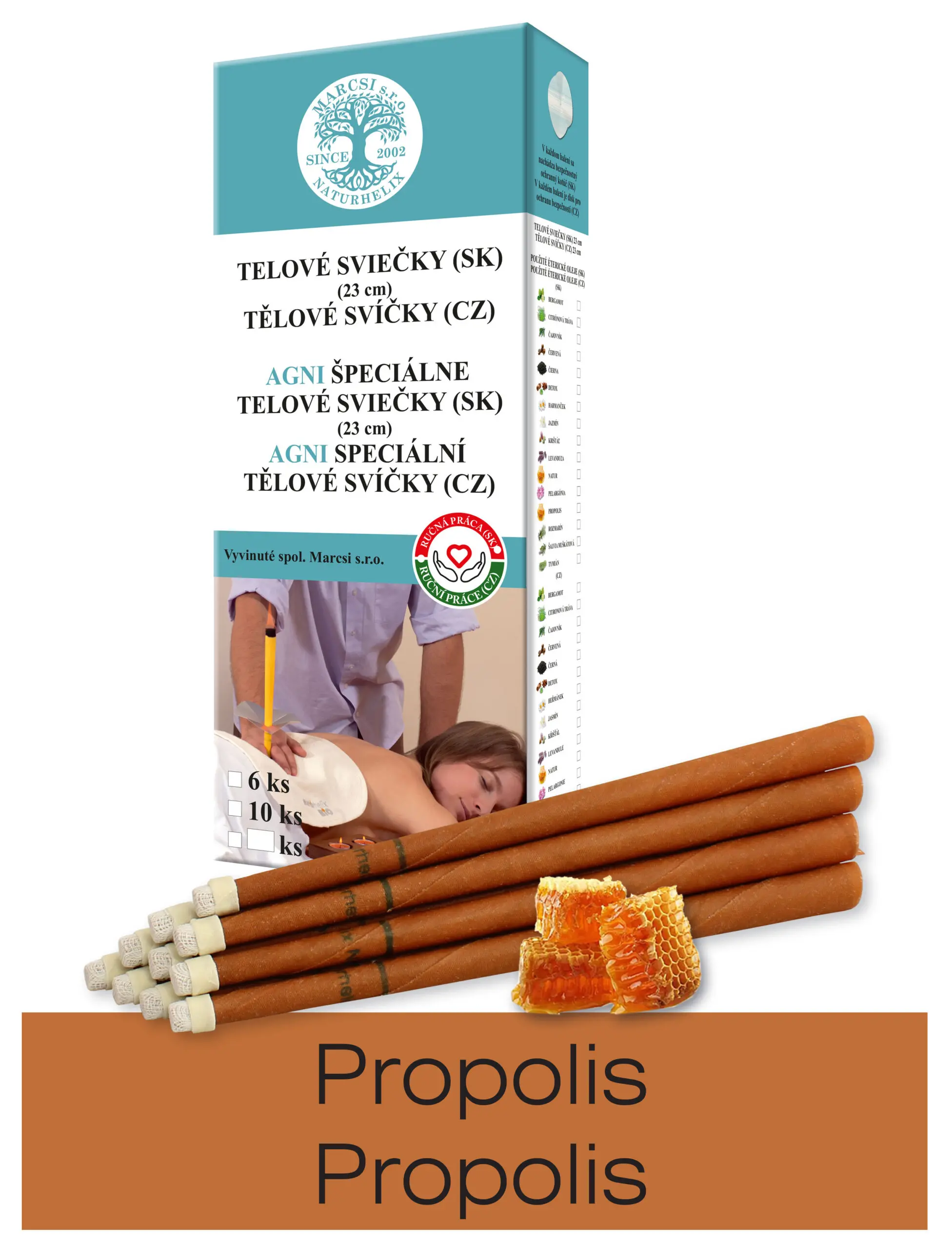 NaturheliX® Tělové svíčky PROPOLIS (set 6)