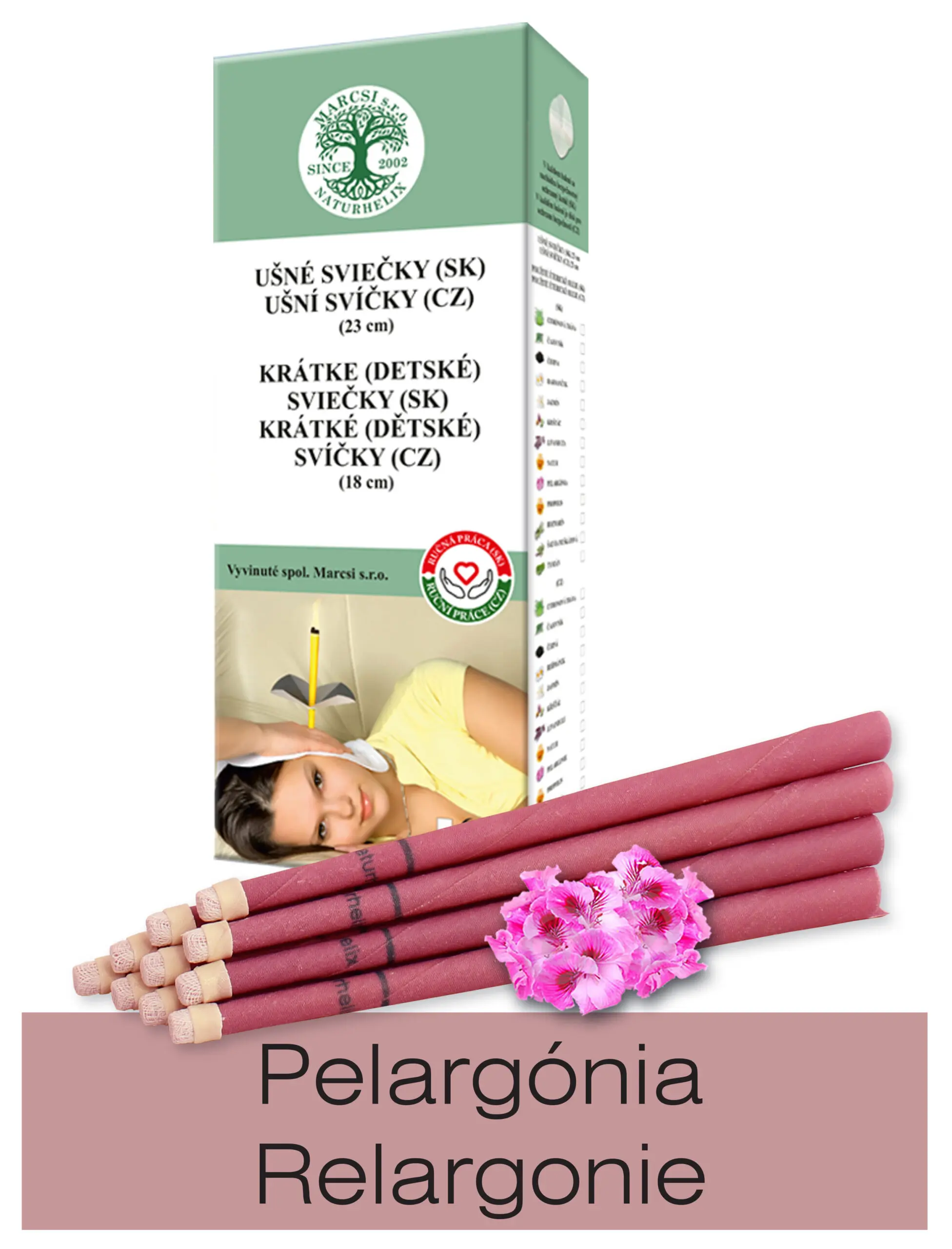 NaturheliX® Ušní svíčky PELARGONIE (set 6)