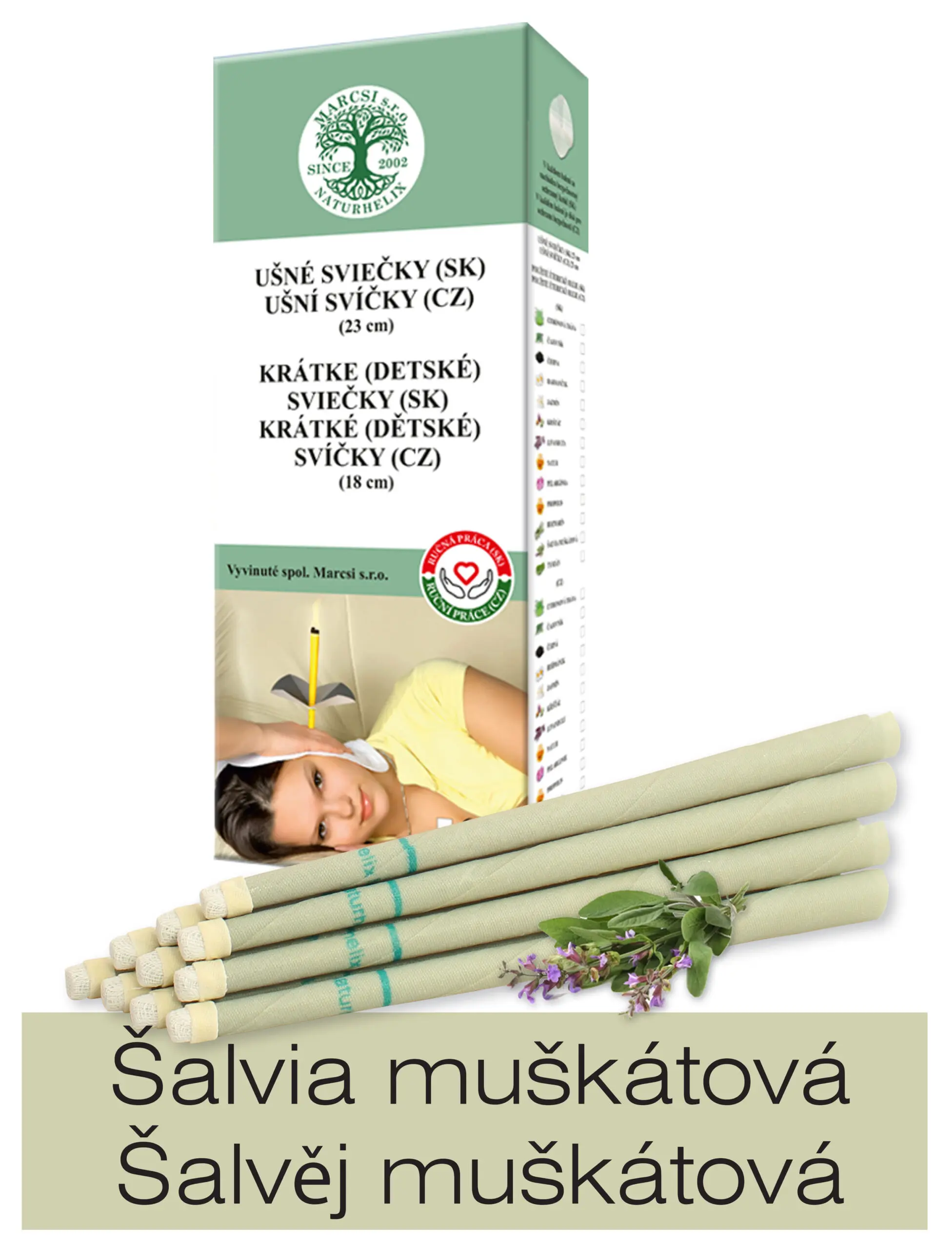 NaturheliX® Ušní svíčky ŠALVĚJ  (set 6)