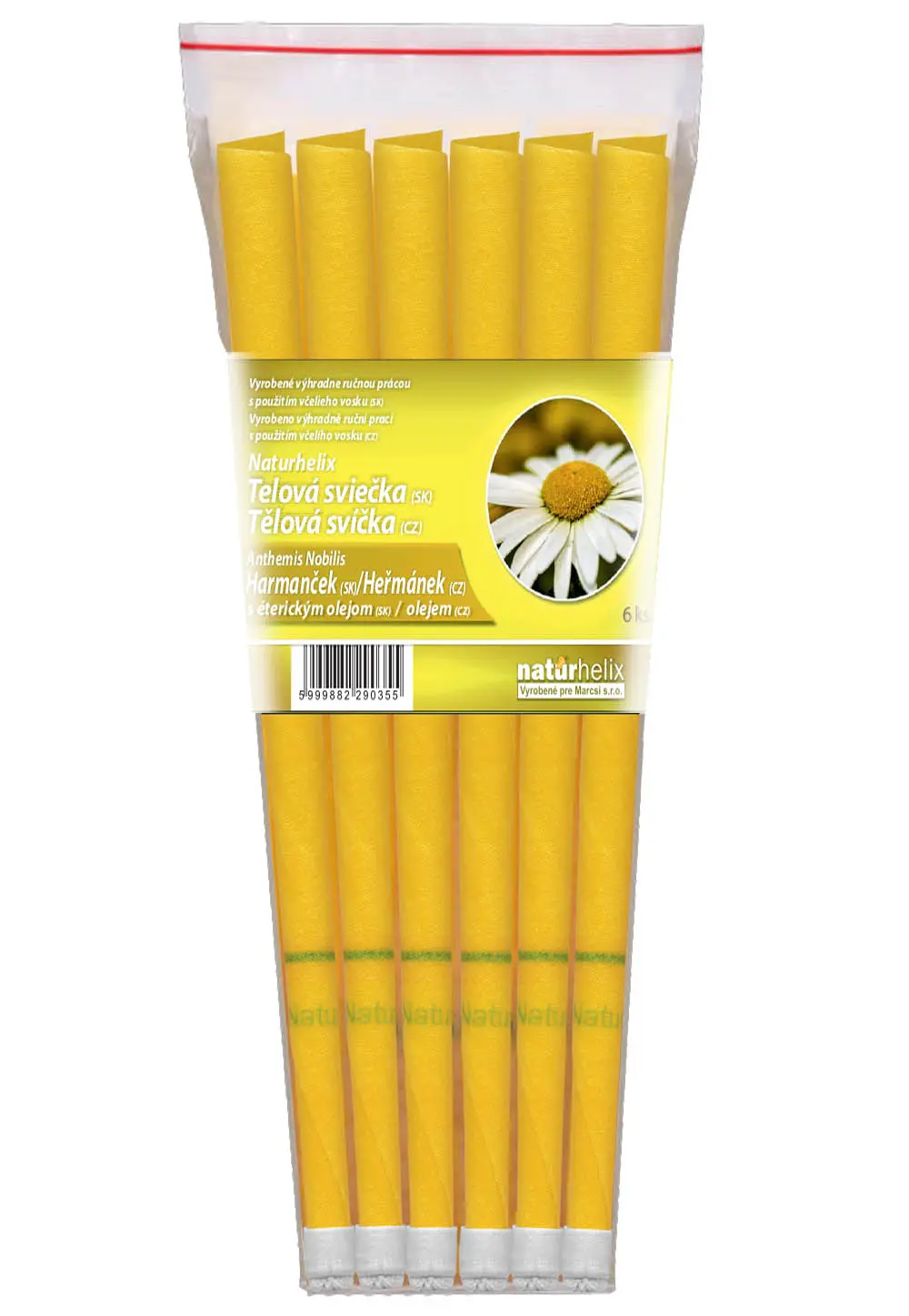 NaturheliX® Tělové svíčky HEŘMÁNEK (set 6)