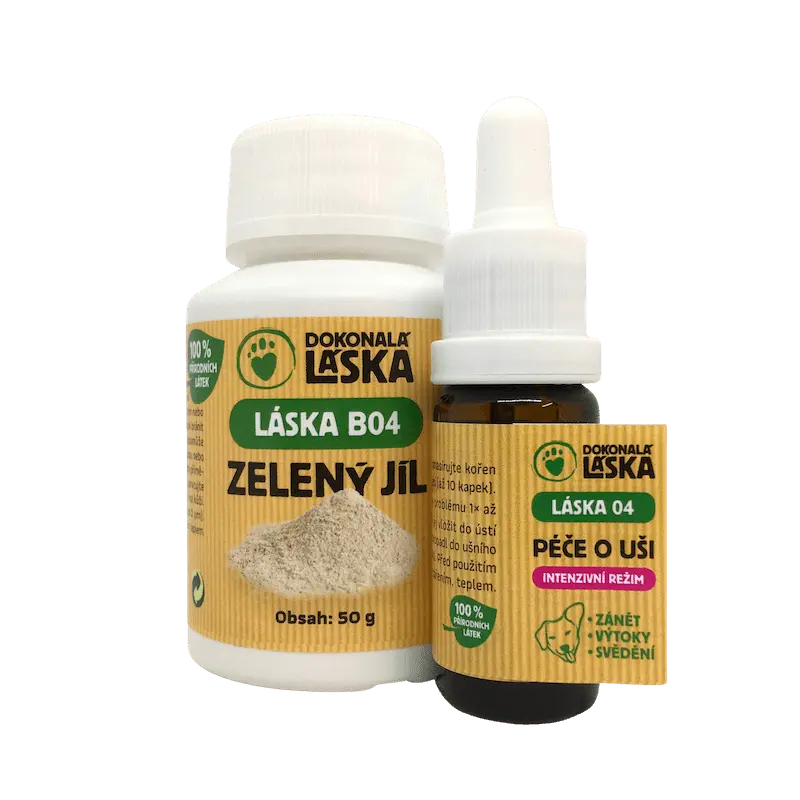 Dokonalá Láska Péče o uši - zvýhodněný set - LÁSKA 04 +Zelený jíl 50 g